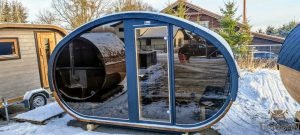 Oval utendørs sauna badstue Hobbit (11)