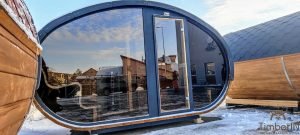 Oval utendørs sauna badstue Hobbit (12)