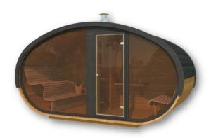 Oval utendørs sauna badstue Hobbit (17)