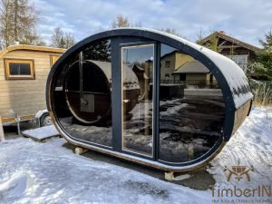 Oval utendørs sauna badstue Hobbit (18)
