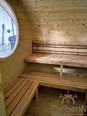 Oval utendørs sauna badstue Hobbit (4)