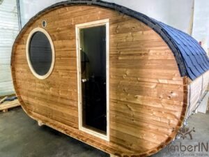Oval utendørs sauna badstue Hobbit (5)