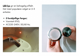 1 LED for rektangulær badestamp