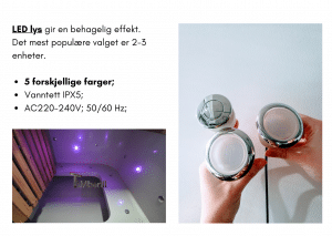 2 LED for rektangulær badestamp
