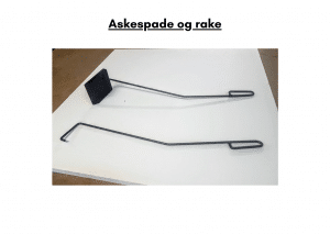 Askespade og rake for terrasse badestamp