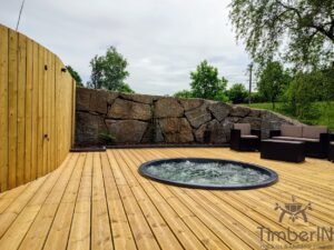 Badestamp i glassfiber på terrasse – nedfelt – innbygging (2)