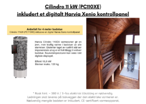 Cilindro 11 kW (PC110XE) inkludert et digitalt Harvia Xenio kontrollpanel iglu