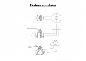Ekstern vannkran for rektangulær badestamp