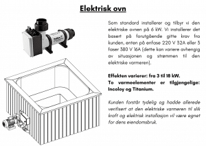 Elektrisk ovn for rektangulær badestamp