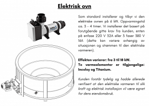 Elektrisk ovn for terrasse badestamp