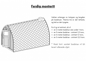 Ferdig montertt for utendørs badstue