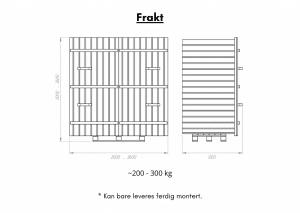 Frakt for rektangulær badestamp