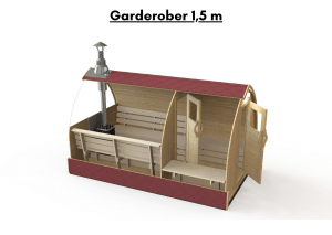 Garderober 1.5 m for utendørs badstue