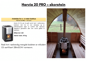 Harvia 20 PRO + skorstein for utendørs badstue