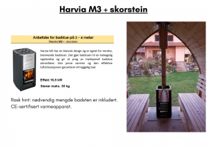 Harvia M3 + skorstein (allerede inkludert) for utendørs badstue