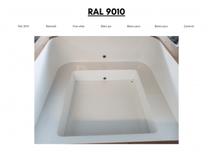 Hvit (RAL 9010) for rektangulær badestamp