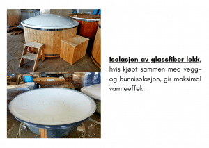 Isolasjon av glassfiber lokk for badestamp av tre