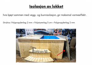 Isolasjon av lokket for rektangulær badestamp