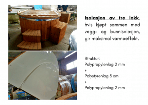 Isolasjon av tre lokk for badestamp av tre