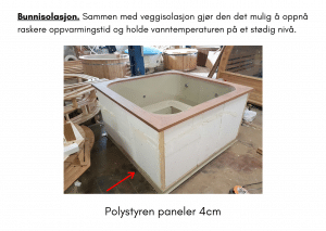 Isolering av gulv for rektangulær badestamp