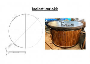 Isolert lærlokk for badestamp av tre