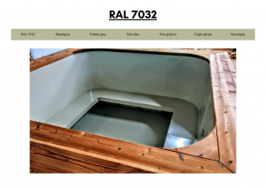 Lysegrå (RAL 7032) for rektangulær badestamp