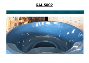 Mørkeblå (RAL 5009) for badestamp av tre