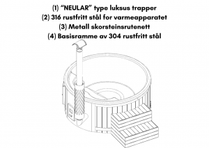 NEULAR luksustrapp utendørs boblebad med smart pelletsovn (1)