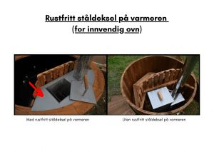 Rustfritt ståldeksel på varmeren for terrasse badestamp