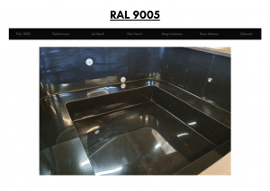 Svart (RAL 9005) for rektangulær badestamp