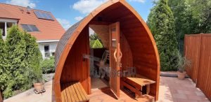 Utendørs trebastu for hage igloo design (2)