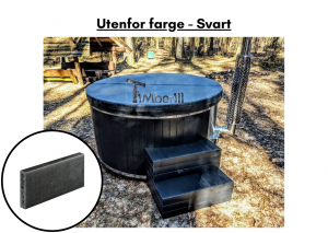 Utvendig farge svart Utendørs boblebad med smart pelletsovn (4)