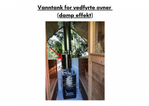Vanntank for vedfyrte ovner (damp effekt) for utendørs badstue