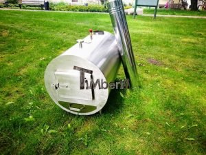 Ekstern rustfritt stål ovn for badestamper [Rund modell] TimberIN (1)