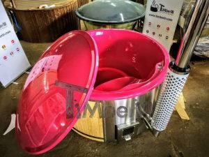Badestamp i glassfiber med integrert ovn levende farger (10)