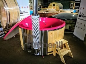 Badestamp i glassfiber med integrert ovn levende farger (6)