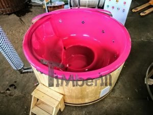 Badestamp i glassfiber med integrert ovn levende farger (8)