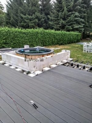 Badestamp i glassfiber på terrasse nedfelt innbygging Classic (25)