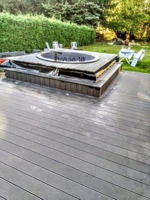Badestamp i glassfiber på terrasse nedfelt innbygging Classic (29)