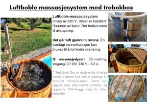 Luftboble massasjesystem med trebokbox