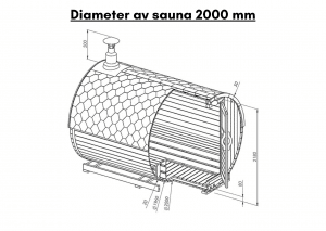 Diameter av sauna 2000 mm til tunsa badstuen