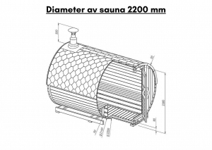 Diameter av sauna 2200 mm til tunsa badstuen