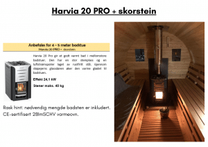 Harvia 20 PRO + skorstein til tunsa badstuen