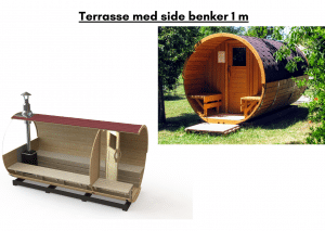 Terrasse med side benker 1 m til tunsa badstuen