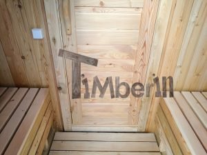 Utendørs barrel badstue med omkledningsrom og full panoramavindu (14)