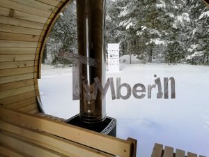 Utendørs barrel badstue med omkledningsrom og full panoramavindu (19)