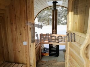 Utendørs barrel badstue med omkledningsrom og full panoramavindu (25)