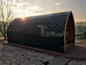 Utendørs trebastu for hage igloo design (7)