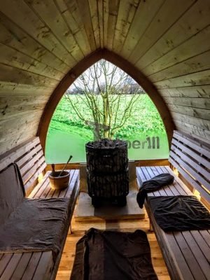 Utendørs trebastu for hage igloo design (8)