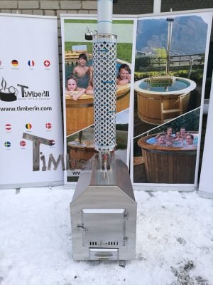 Ekstern rustfritt stål ovn for badestamper [Octagon modell] (29)